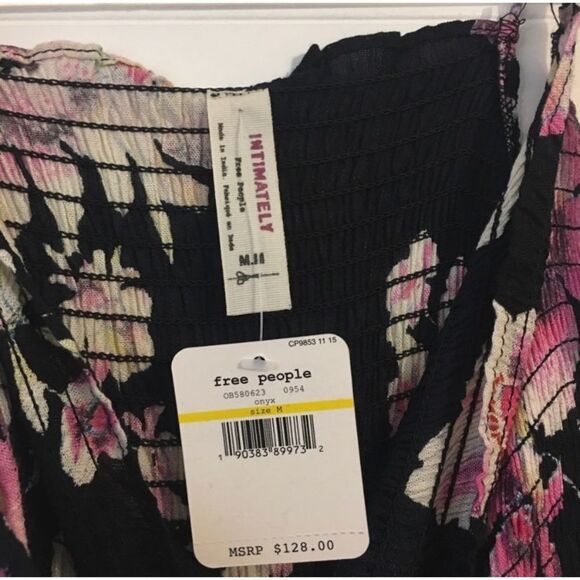 Free People Onyx Garden Party Floral Maxi Dress NWOT Medium - Picture 6 of 6